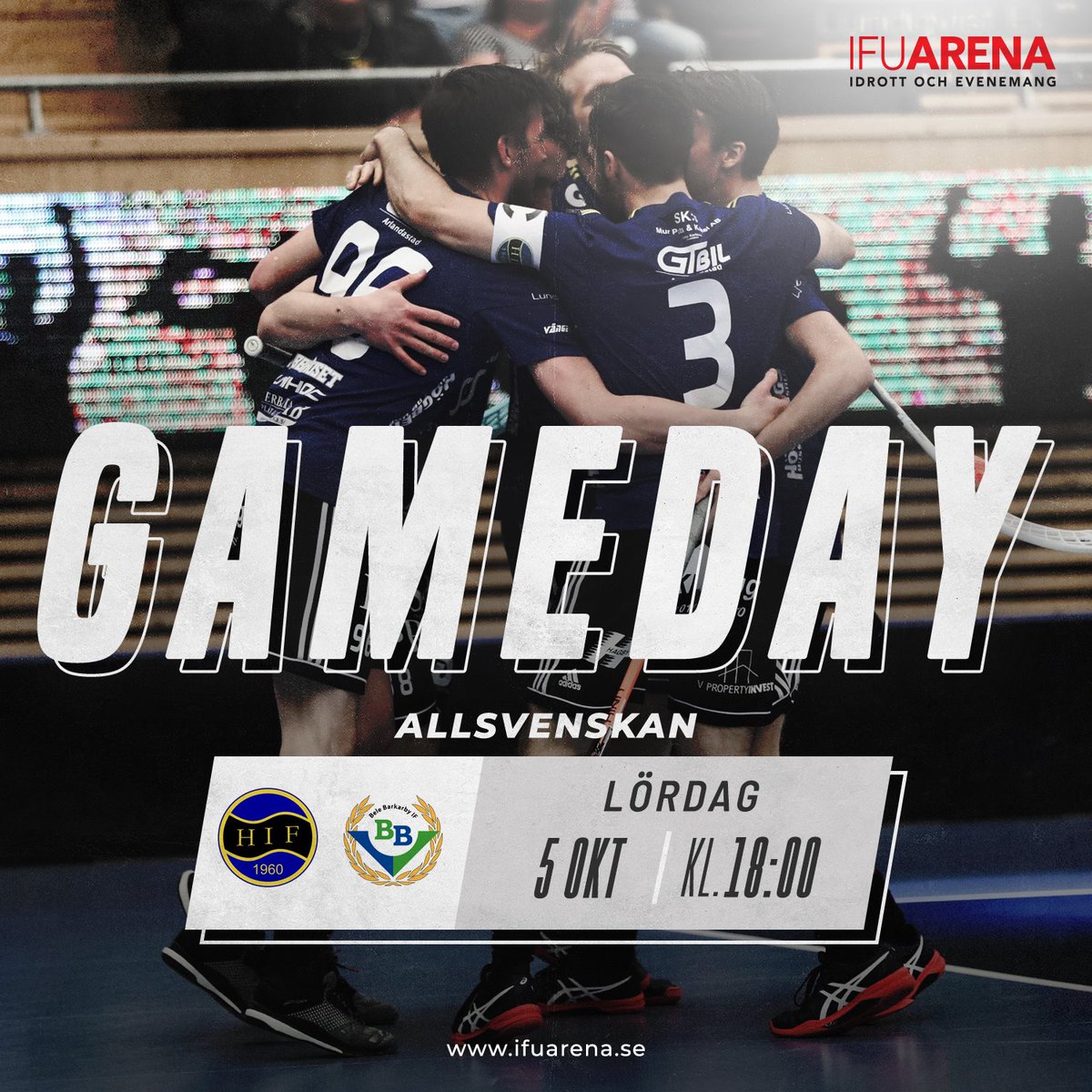 ifuarena's tweet photo. Dags för Hagundas hemmapremiär! 💥⚫️🔵

@HagundaIF tar emot @belebarkarbyif 18:00 i Allsvenskan Norra.

Terrassen är fullbokad men du hittar biljetter via vår hemsida!
https://t.co/aJ7TMEQVgq

#allsvenskan #innebandy #ifuarena https://t.co/gCSpa1Ww1I