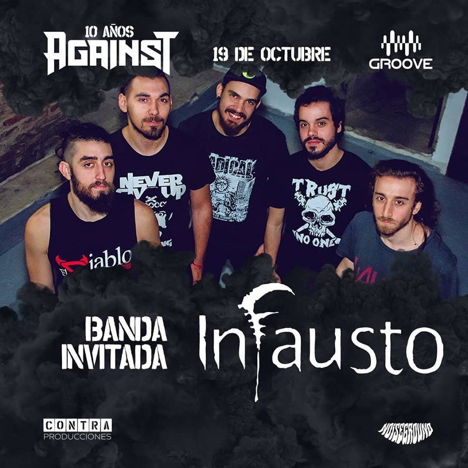 Infaustobanda's tweet image. Seguimos abriendo nuevos portales infernales. Esta vez, @PalermoGroove en el festejo de los 10 años de @AGAINSTok el proximo 19/10 junto a:
》#Transmutar
》#Pronoia
》#Xeven
》#HermanosDeSangre
》#AriadnaProject
》#Descarnado
.
Anticipadas $350, pedinos la tuya!