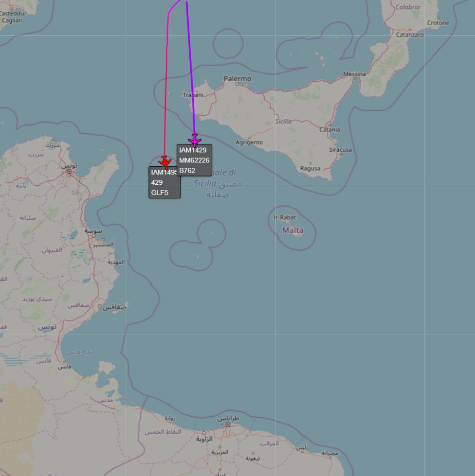 scandura's tweet photo. ๐ก Today in area
๐ข Thread
2019-10-05
0923z โฑ๏ธ11:23 CEST
โ๏ธ Italian Air Force ๐ฎ๐น G550 CAEW ๐ก #MM62293 #IAM1495 departed from Pratica di Mare AB +
โ๏ธ IAF ๐ฎ๐น KC-767A tanker #MM62226 #IAM1429 departed from Ciampino.
TBC #Libya #Libia ๐ฃ๐ฅ https://t.co/rtFA7V0HvM