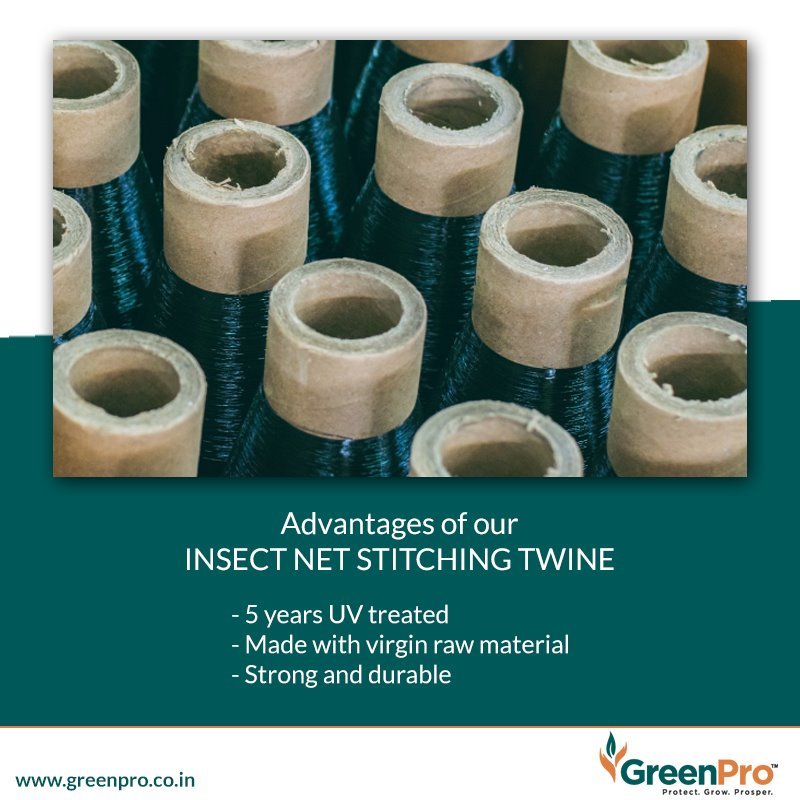 Rishifibc's tweet image. SPECIAL PURPOSE TWINES are used with greenhouse lower side cover and crop covers.
For more information visit: greenpro.co.in/yarn-insect-ne…
#insectNet #Twine #Agriculture