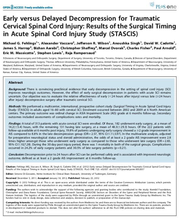orthonetwork's tweet photo. FRCS Papers: STASCIS. Do you know the basics?
P- 16-80 with cervical cord injury
I - early <24 hours decompression
C - late >24 hours decompression
O - ordinal change in ASIA impairment
#STASCIS #traumaandorthopaedics #FRCS #FRCSrevision #spinaltrauma #theorthopaedicnetwork https://t.co/gu11r6mr7k