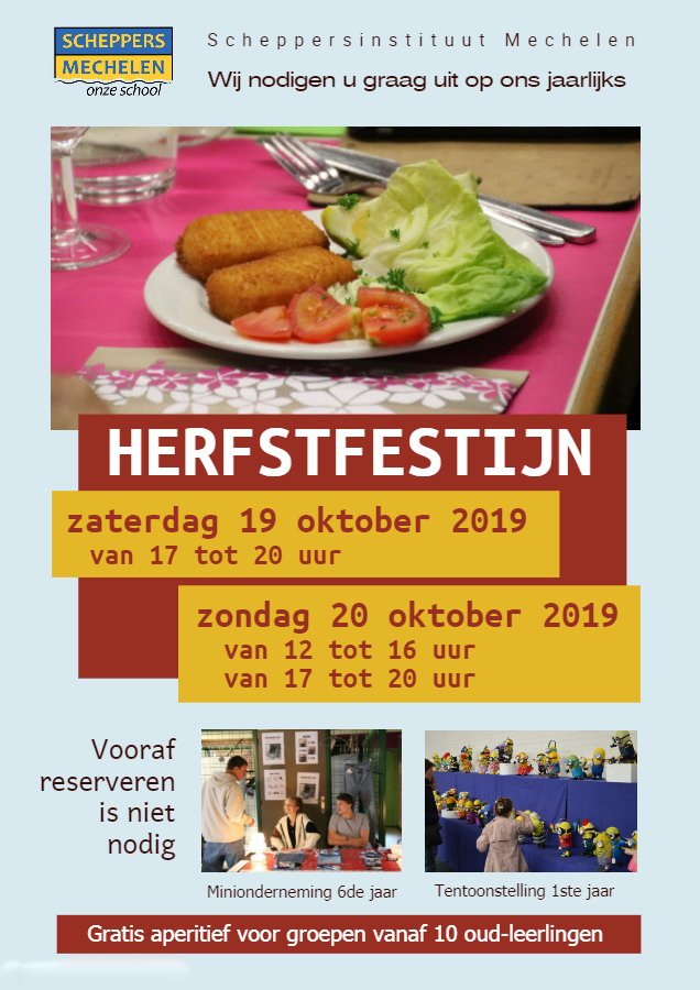 Welkom op ons jaarlijks Herfstfestijn!
Bekijk onze vernieuwde menukaart op:
aso.scheppers-mechelen.be/herfstfestijn-…