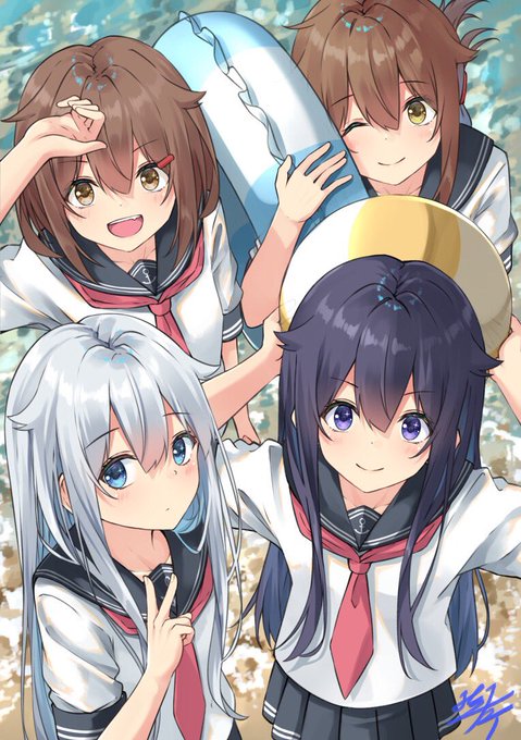 「4girls sailor collar」 illustration images(Popular)