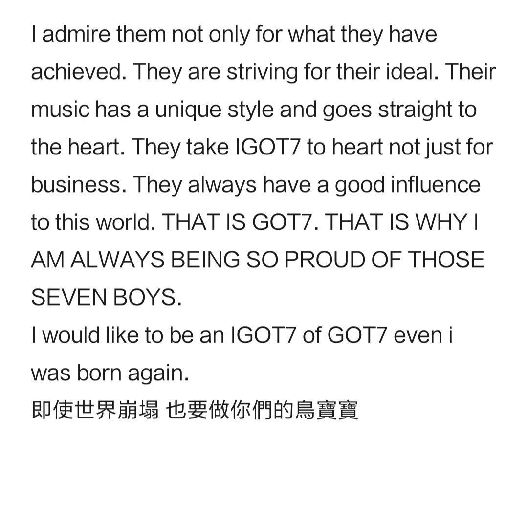 _ivylee1994's tweet photo. Always be proud of GOT7 
Always be proud of being an IGOT7
Thank you always, we love you, GOT7
💚💚💚💚💚💚💚
#GOT7 #갓세븐
#IGOT7 #아가새
#AlwaysByYourSideGOT7
@GOT7Official https://t.co/XrJEg83oA2
