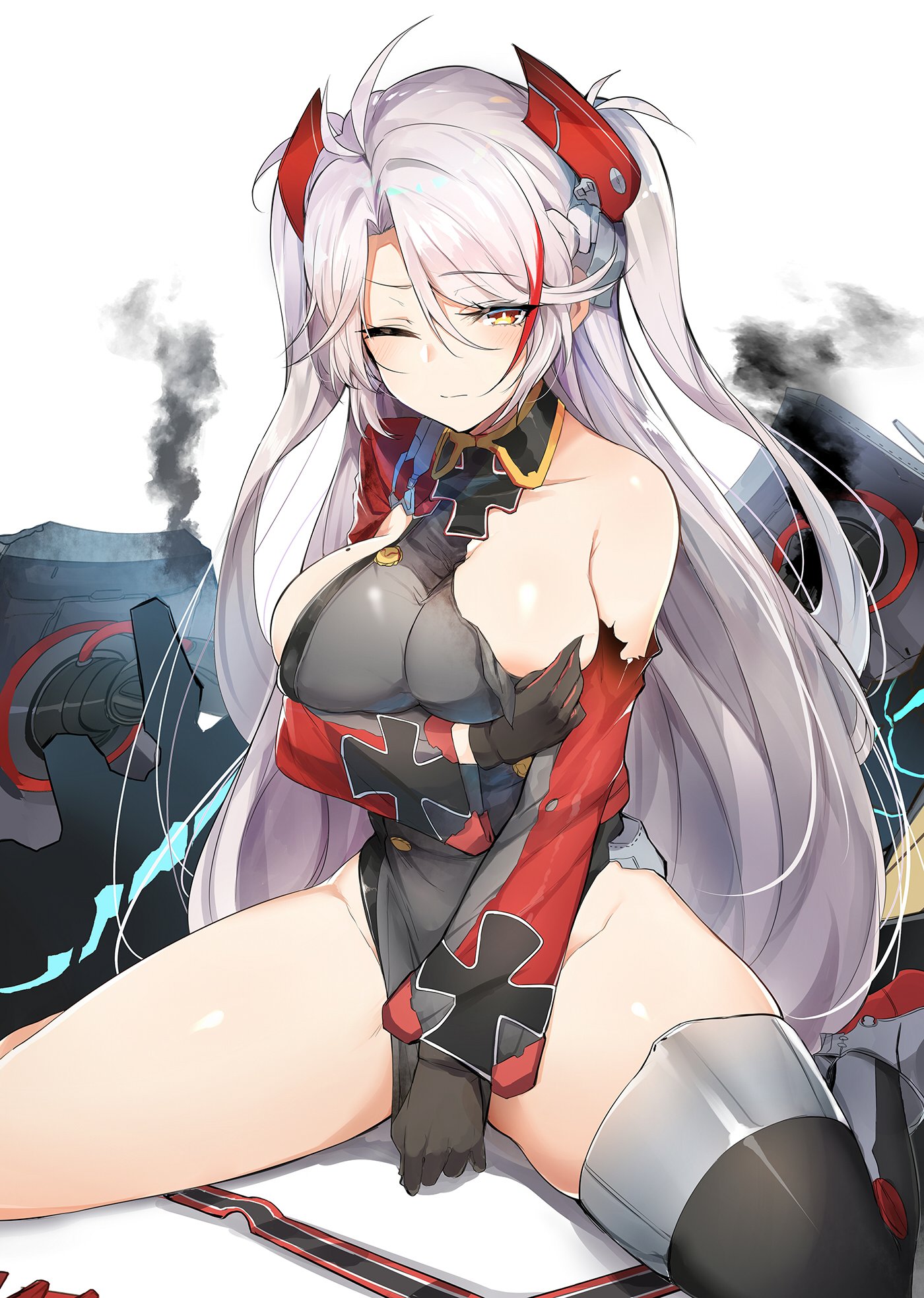 孟達 プリンツ オイゲン 大破 完成します 未修正イメージ トップレス差分 On Pixiv