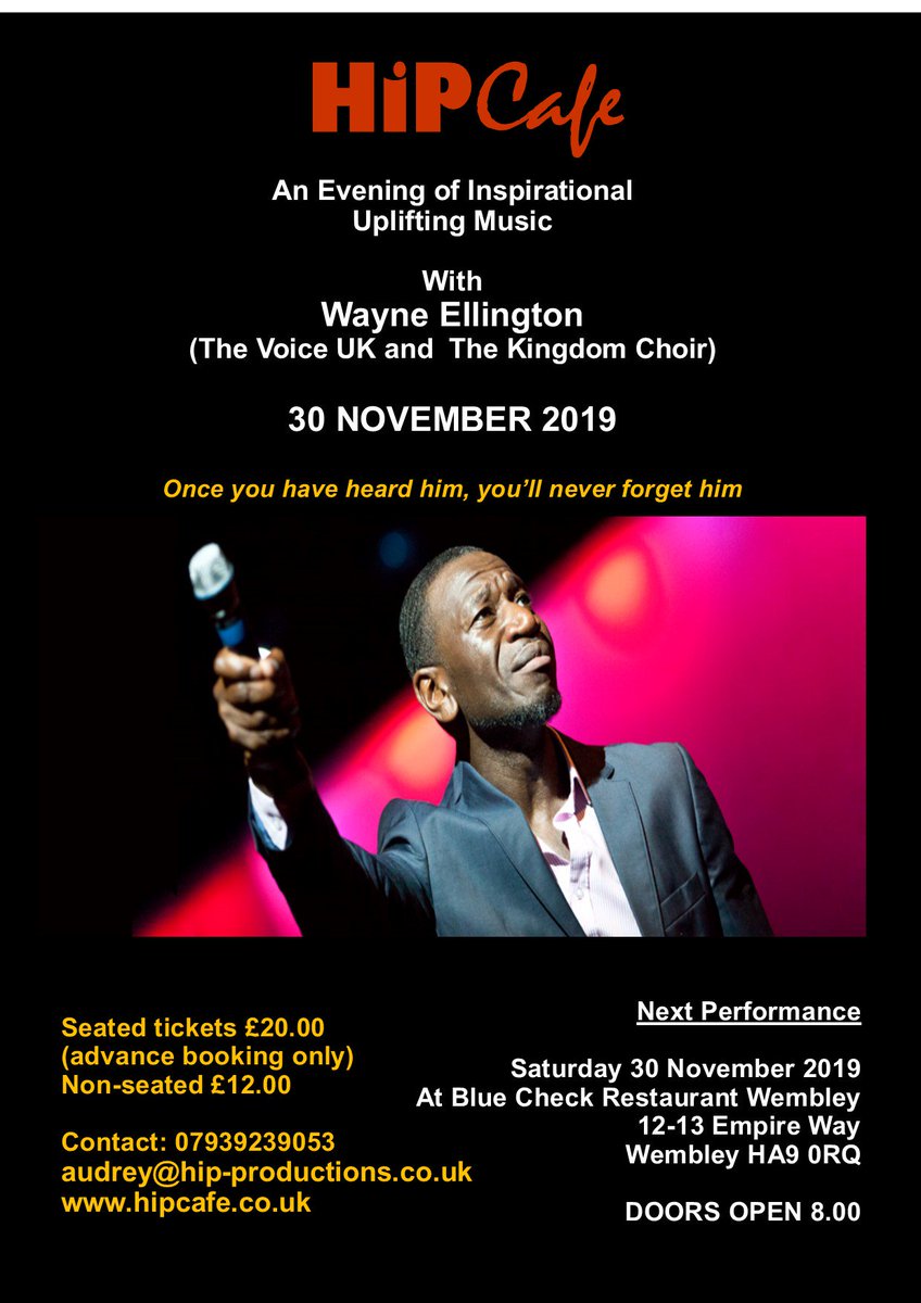 hipproductions (@_hipproductions) on Twitter photo Now taking bookings for the next HIP Cafe lice music showcase with special guest <a href="/wayneellington7/">Wayne Ellington</a> on 30 November #hipcafe #TheVoice #thekingdomchoir hipcafe.co.uk Now taking bookings for the next HIP Cafe lice music showcase with special guest <a href="/wayneellington7/">Wayne Ellington</a> on 30 November #hipcafe #TheVoice #thekingdomchoir hipcafe.co.uk