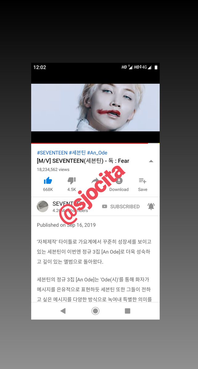 SJocita's tweet photo. @forsvtcarats @pledis_17 Streaming Fear #ThirdEntry https://t.co/JeZIqzEcwu