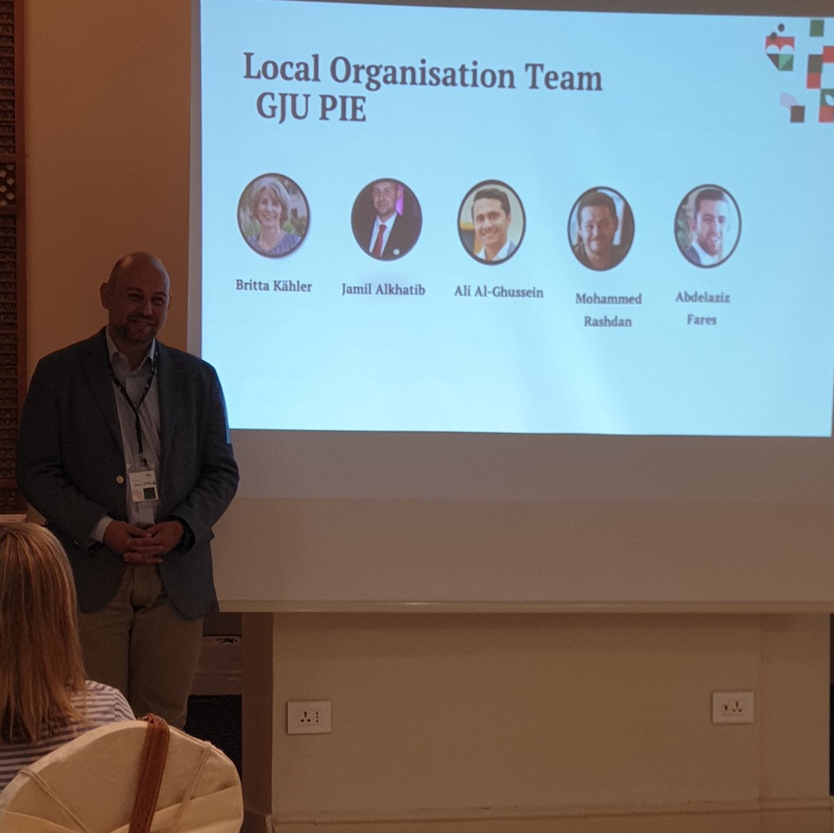 TheTankJo's tweet photo. Our very own,  Jamil AlKhatib sheddding light on the importance off experiencing inter-cultural exchange and creating social impact through Design Thinking @ibtecarCo

#TheTankJo 
#Umniah 
#Impact_Week_2019 
#Students  #GJU 
#Design_Thinking 
#Ideas 
#Challenges https://t.co/9EIVlECVad