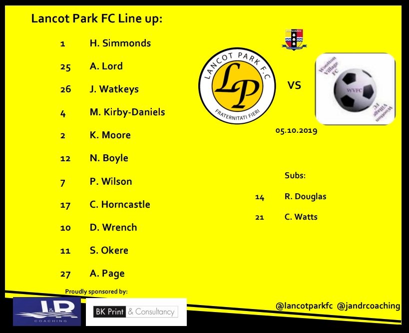 lancotparkfc's tweet photo. ⚽ MATCH DAY ⚽
🏆 @bedscountylge Div 3
🆚 @Wootton_Village
🏟️ Dunstable Cricket Club, Totternhoe, LU6 1QP
⌚ 14:30 kick off
Looking to kick start our season with our first home game 💪🏻
#blackandyellows #brotherhood #freshpitch https://t.co/A1bGhAkwF3