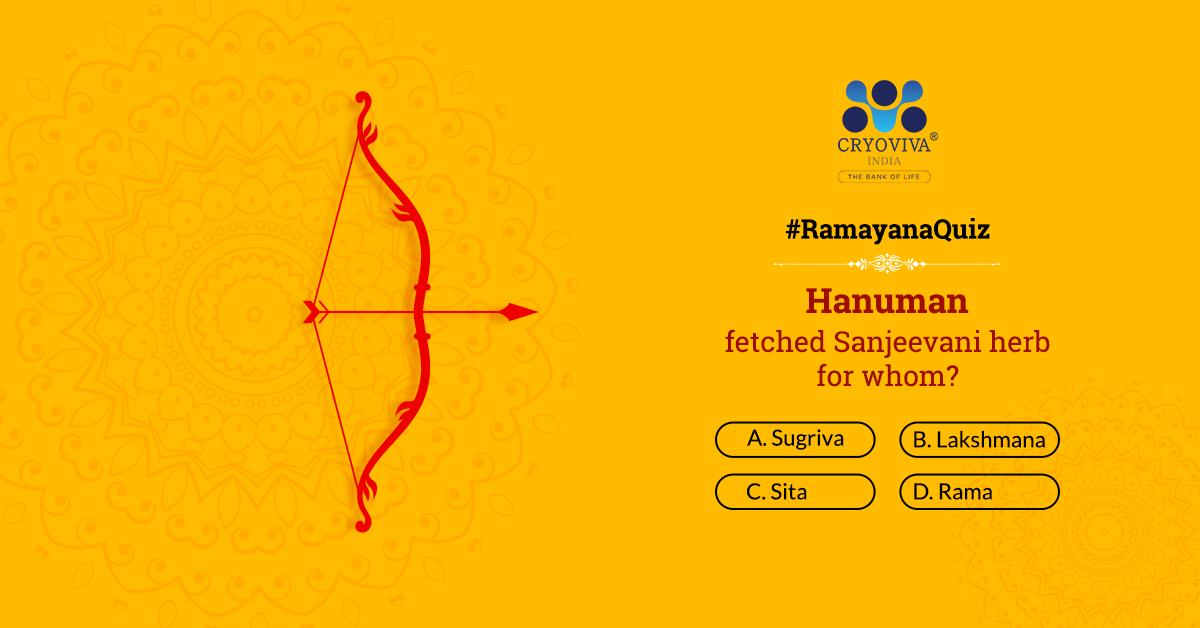Cryoviva_India's tweet photo. And here we go with another question. Drop your answer in the comment box, and don't forget to tag your friends to share some knowledge with them. Read T&amp;C here: https://t.co/P3hZfoNbCC
 #RamayanaQuiz #CryovivaIndia #ContestAlert https://t.co/nDXLPJoial