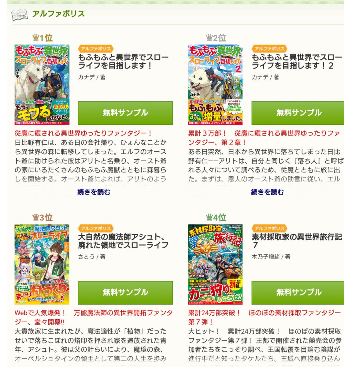 さとう 書籍発売中 コミカライズ連載中 On Twitter アルファポリスの投稿小説 大自然の魔法師アシュト 廃れた領地でスローライフ が面白い Https T Co 80jzknprto アルファポリス アルファポリスレンタルランキング3位でした やった トップ3は初めて