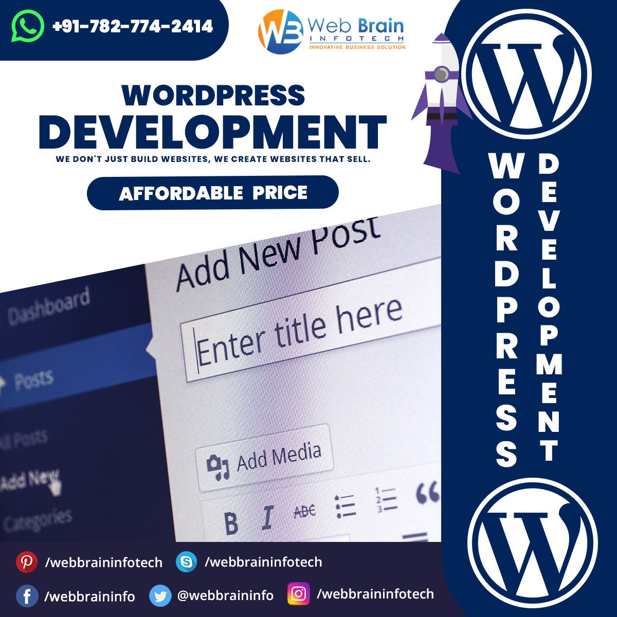 webbraininfo's tweet image. @webbraininfo offers top-notch #wordpressdevelopment services which helps you to create fast and reliable #hybridwebsites. We specialize in #CustomWordPressDevelopment Services, building custom #plugins, #templates and #extensions.
webbraininfotech.com/wordpress-deve…