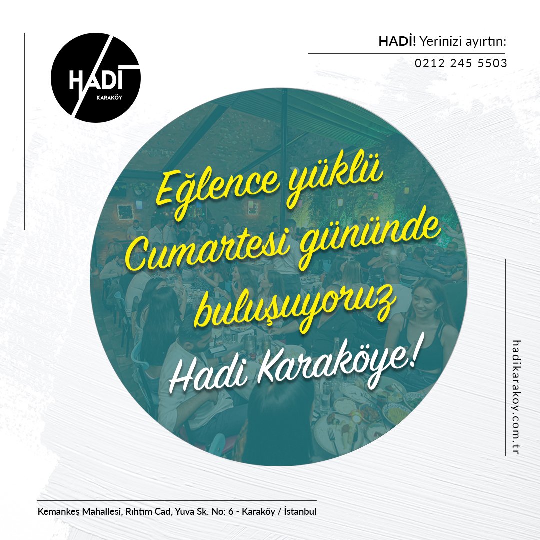 HadiKarakoy's tweet photo. Eğlence yüklü cumartesi gününde buluşuyoruz. Hadi Karaköye!
Rezervasyon: 📞 0212 245 55 03 📲 0543 227 00 24
#hadikarakoy #hadikaraköy #hadikaraköye #karaköy #istanbul #beyoğlu #meyhane #meyhaneci #yeninesilmeyhane #eğlence #gece #rakı #muzik #yeninesilmeyhane #hadi https://t.co/u5Hsz663fa