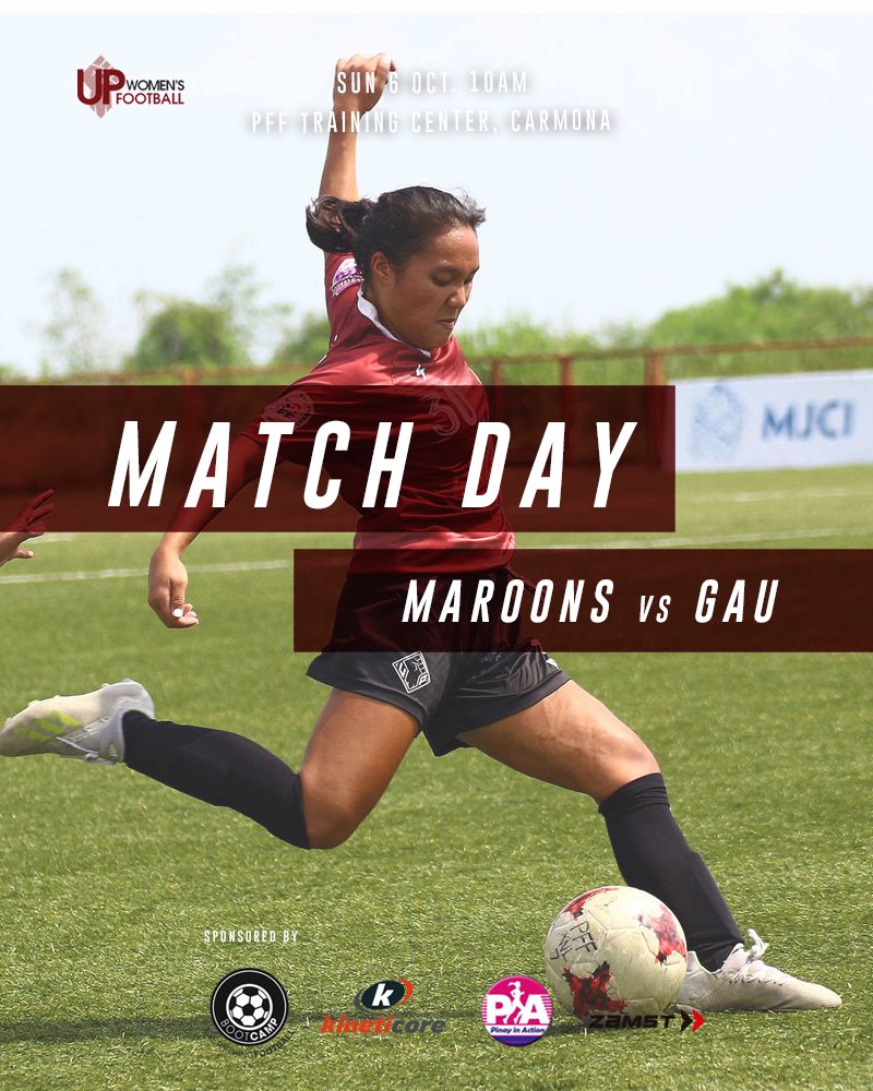 Last game of the first round 👊🏻
Catch UP vs Tigers at 8am and MFC vs GAU at 10 am! See you there ⚽️ 

#PerfectEffort #ForRogie #UPFight