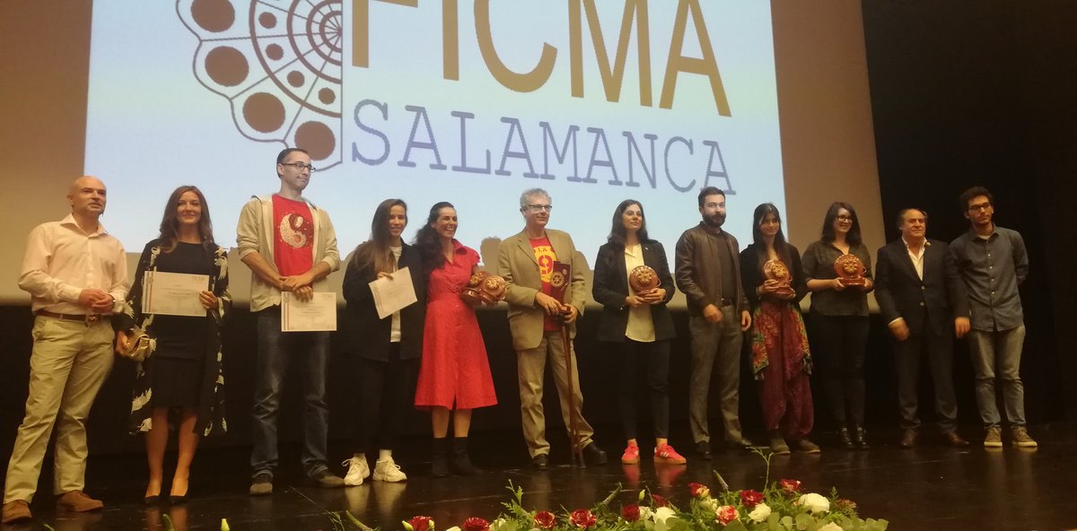 MayoresUDP's tweet photo. En la gala de entrega de premios de la IV Edición #FICMA comprobamos la calidad y cantidad de esta edición, este año intergeneracional. Enhorabuena a #FAMASA y agradecimiento al @aytoSalamanca por su apoyo. A por la V!! https://t.co/kn3DOR87vI