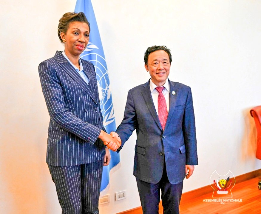 JeanineMabunda's tweet photo. Le Directeur Général du #FAO,  #Qu_Dongyu a partagé avec nous ses expériences et meilleures pratiques en matière de l'agriculture, susceptibles d'inciter l'entrepreneuriat des jeunes en #RDC et lutter contre la faim dans un pays qui a presque 80M de population. https://t.co/CoCMXvhRds