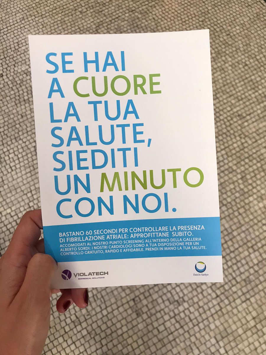 DaiichiSankyoIT's tweet photo. Non solo Ricordi ed Emozioni. Durante la mostra fotografica puoi effettuare uno screening gratuito e innovativo di 60 secondi sulla #FA #sicurotuttalavita #nessunoescluso https://t.co/tY2aFmAgmA