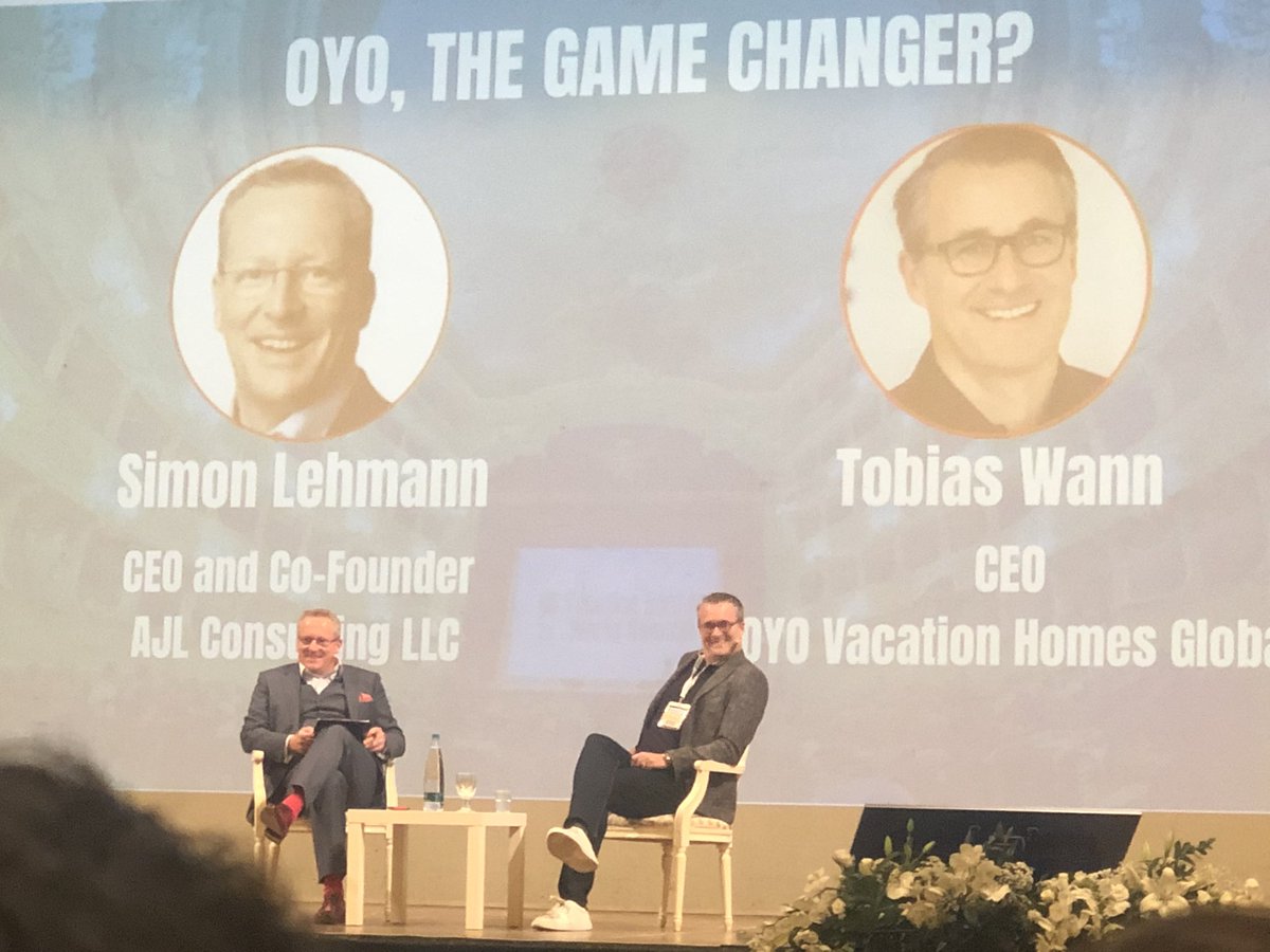 “Is Oyo going into the masterlease game? Yes we are!” Tobias Wann, CEO OYO Vacation Homes Global at #VRWS talking to Simon Lehmann