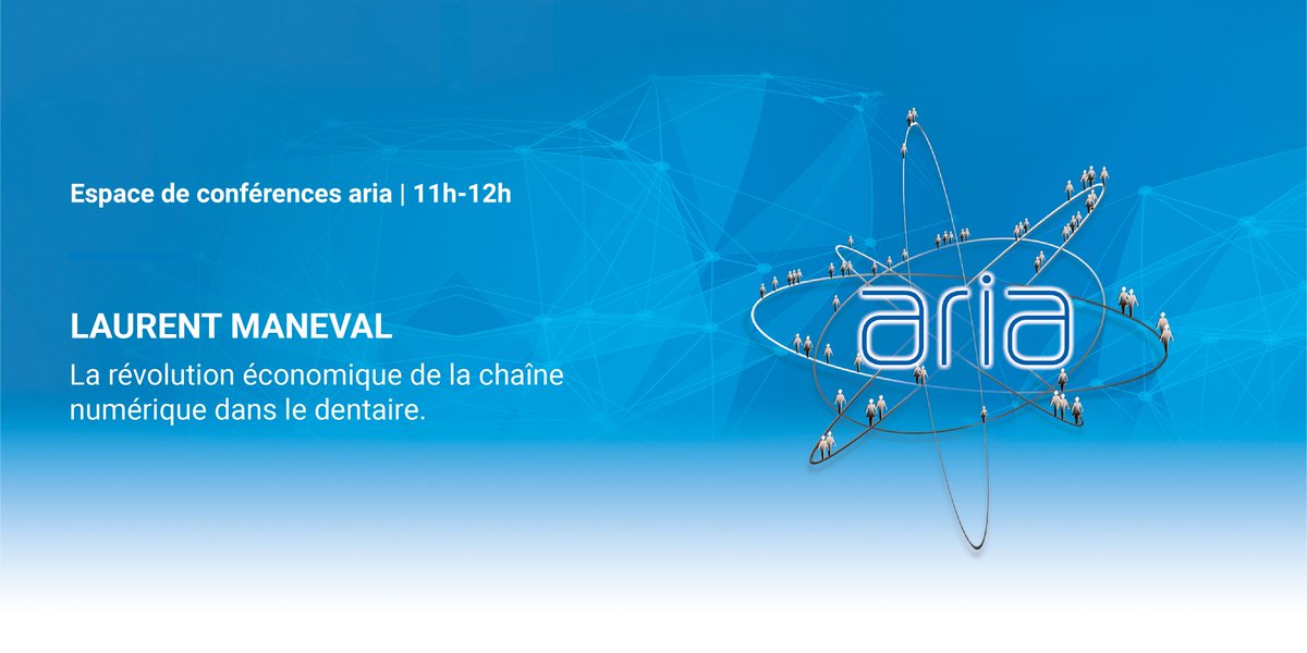 #CONFERENCE | Laurent Maneval vous attend dès 11h dans l'espace aria pour une conférence sur la révolution économique de la chaîne numérique dans le #dentaire. #aria2019