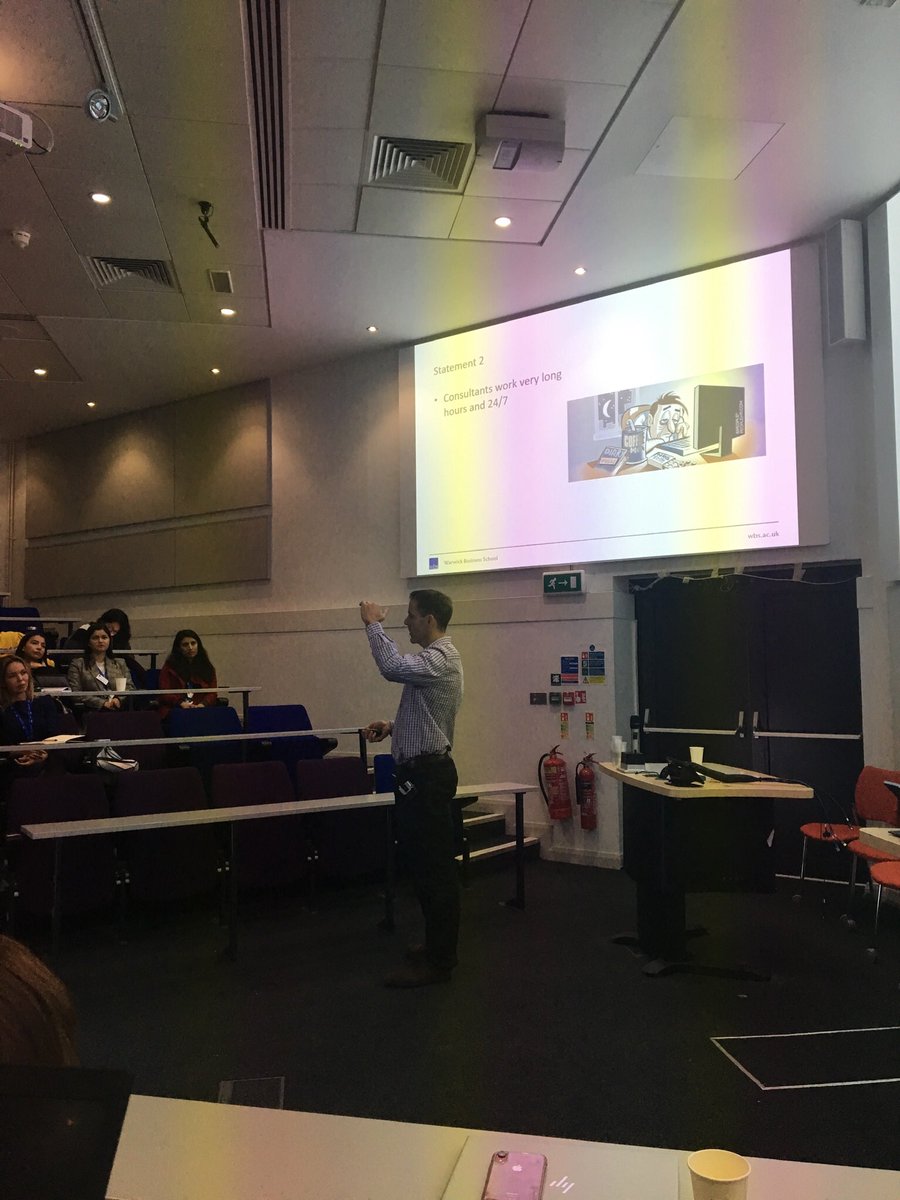 Katebronserud's tweet photo. @WarwickBSchool #wbsmba #Consulting Conference a truth ‘consultants work 24/7 &amp; spend their lives travelling’ yes it can be that way, but it’s incredibly rewarding! @WSCPN https://t.co/ydVHlV6NYf