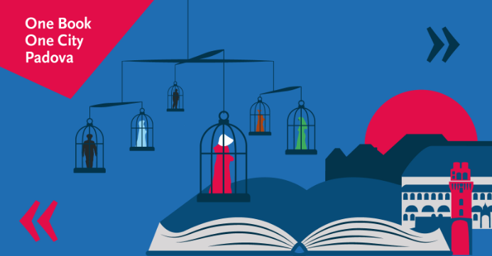UniPadova's tweet photo. Il nuovo libro di #OneBookPadova alla @fieraparole ! Ci vediamo domani per lanciare la nuova lettura collettiva de "Il racconto dell’ancella" di @MargaretAtwood https://t.co/750zPjZboc https://t.co/MNc3HZarKF