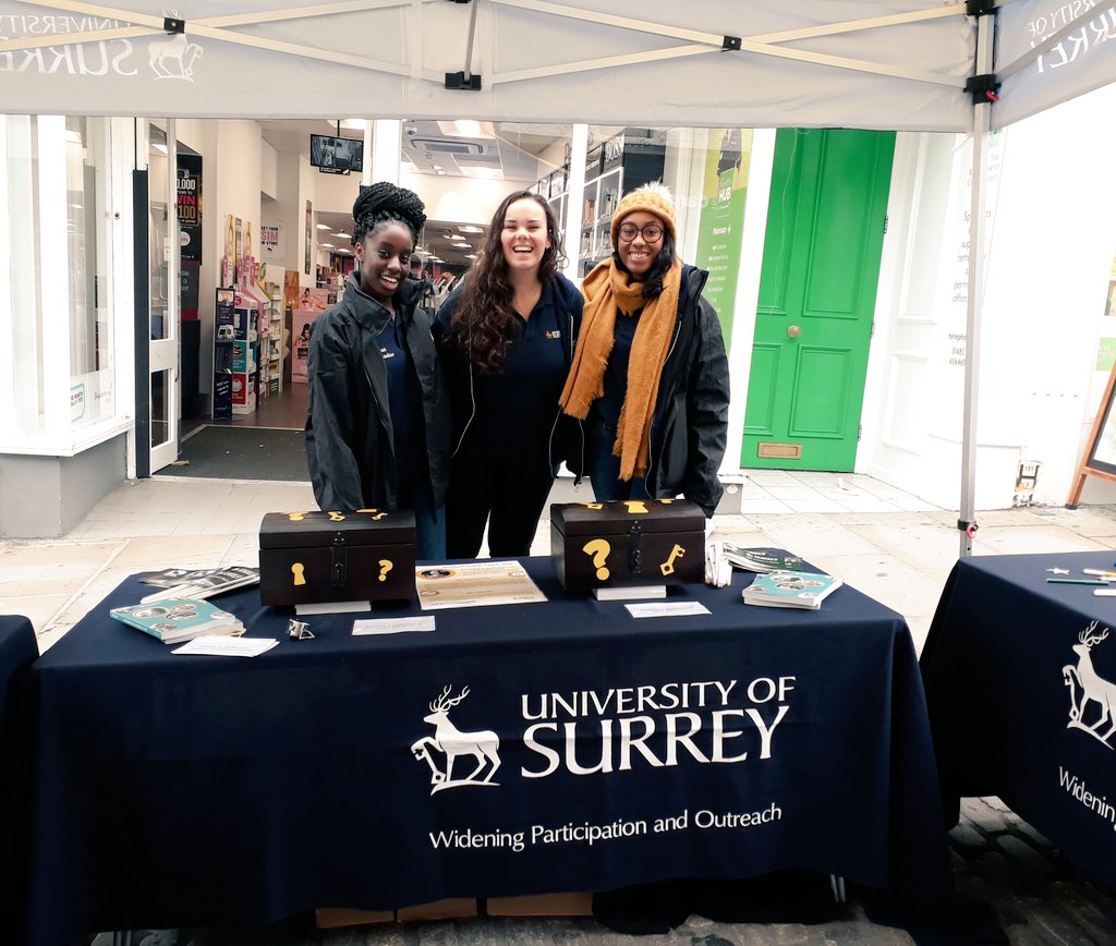 SurreyOutreach's tweet photo. It's World Space Week and we are on Guildford High Street!! Come say hi and try out our activities 🚀 #WSW2019 @UniOfSurrey @ExperienceGford @GuildfordTIC https://t.co/HWkphAGbY2
