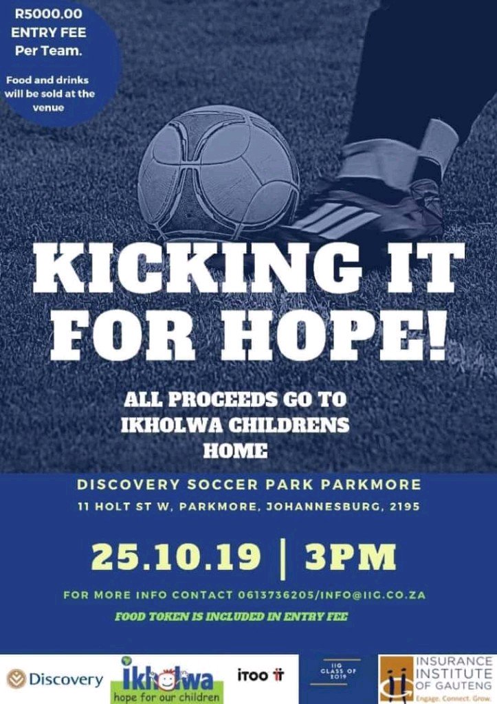 Well done Class Of 2019 for raising funds for the Ikolwa House children. Enter your teams before the tickets are sold out. Should be an awesome event #IIG