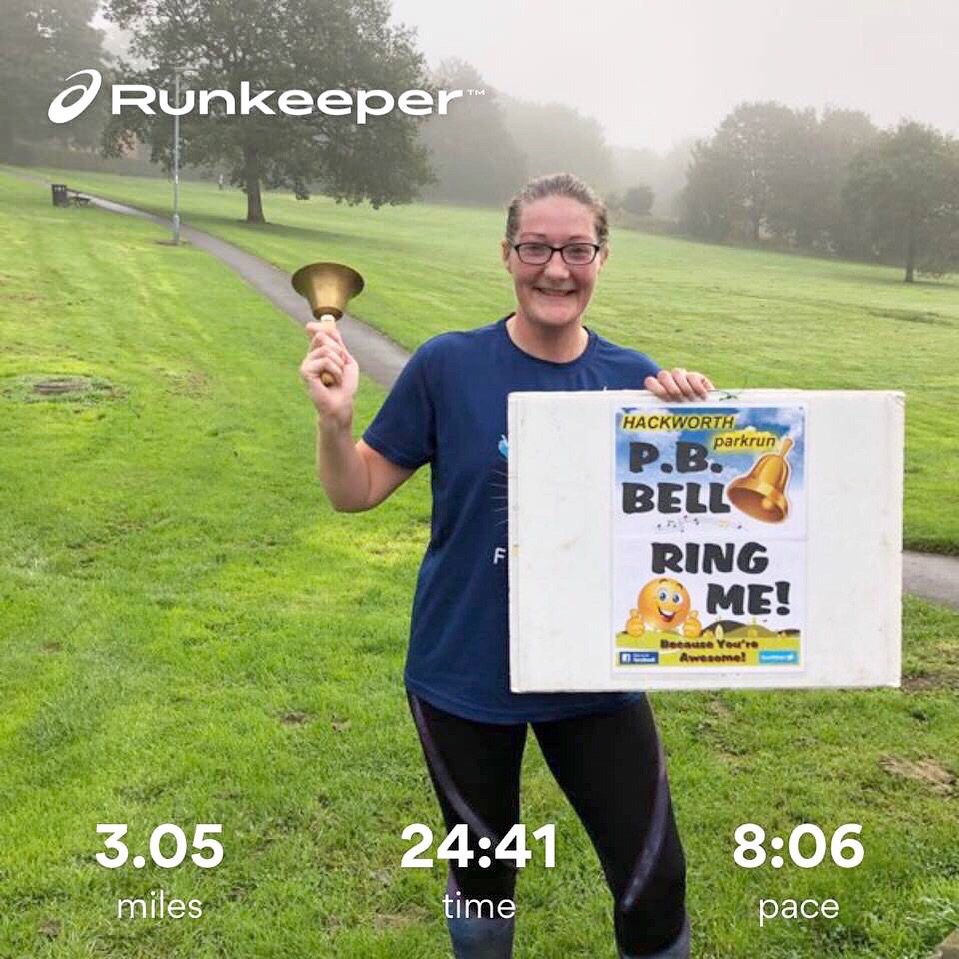 julienisbet's tweet photo. Ring that bell! It’s a 2019 Pb! #hackworth @hackparkrun #parkrun https://t.co/nxB7tXeoN9