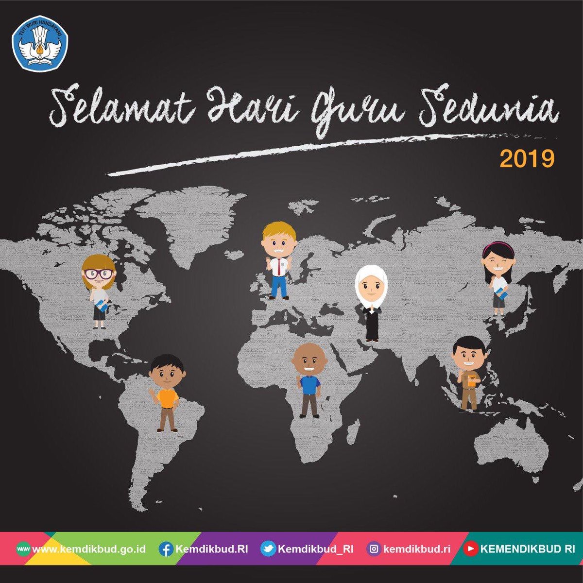 Kemdikdasmen's tweet photo. Selamat Hari Guru Sedunia! 
Tema #HariGuruSedunia yang ditetapkan @UNESCO tahun ini adalah "Guru Muda: Masa Depan Profesi".  
Tema ini mengangkat pentingnya peran serta aktif pemuda dalam pengajaran demi keberlangsungan profesi guru &amp; tenaga kependidikan di masa depan. https://t.co/fe2gPCwvkc