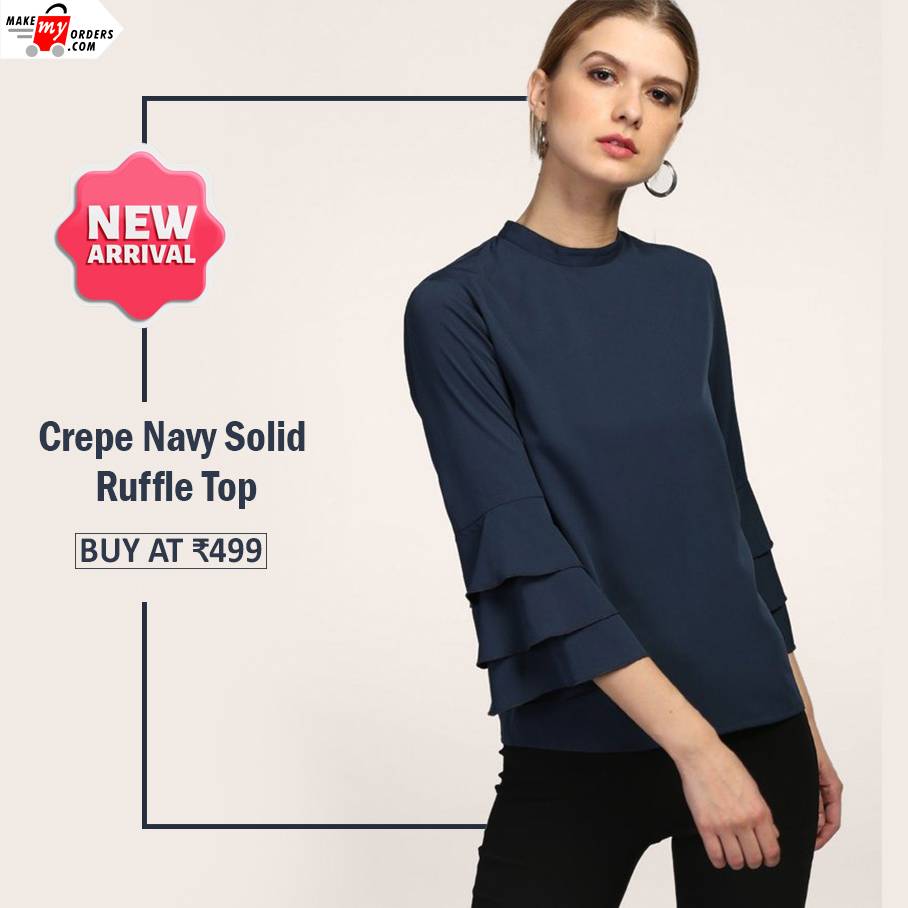 Its time to go trendy with this ruffle Top available at discounted prices Rs. 499/- on Makemyorders Buy Now - ow.ly/acBS30pFrJm
#womenfashion #womenstyle #dresses #casualtrouser #pickyourstyle #offers #monssonsale #bottomstyle #mmodeals #ruffletops $summersale