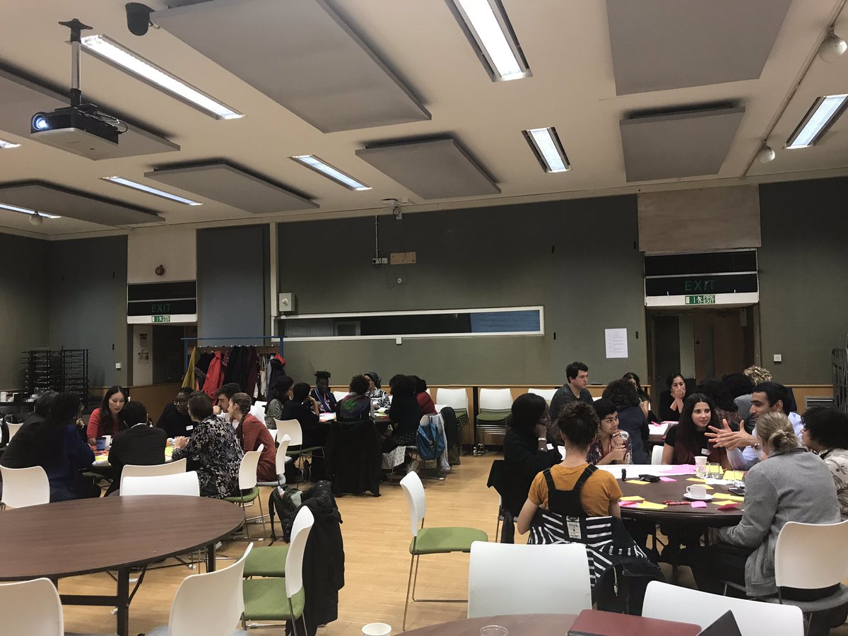 DecoloniseSTEM's tweet photo. Our afternoon workshop is underway... thought-provoking convos all round, these busy 🐝s! 💛

#decoloniseSTEMsymposium 
#decoloniseSTEM https://t.co/d9V3tV8V2t