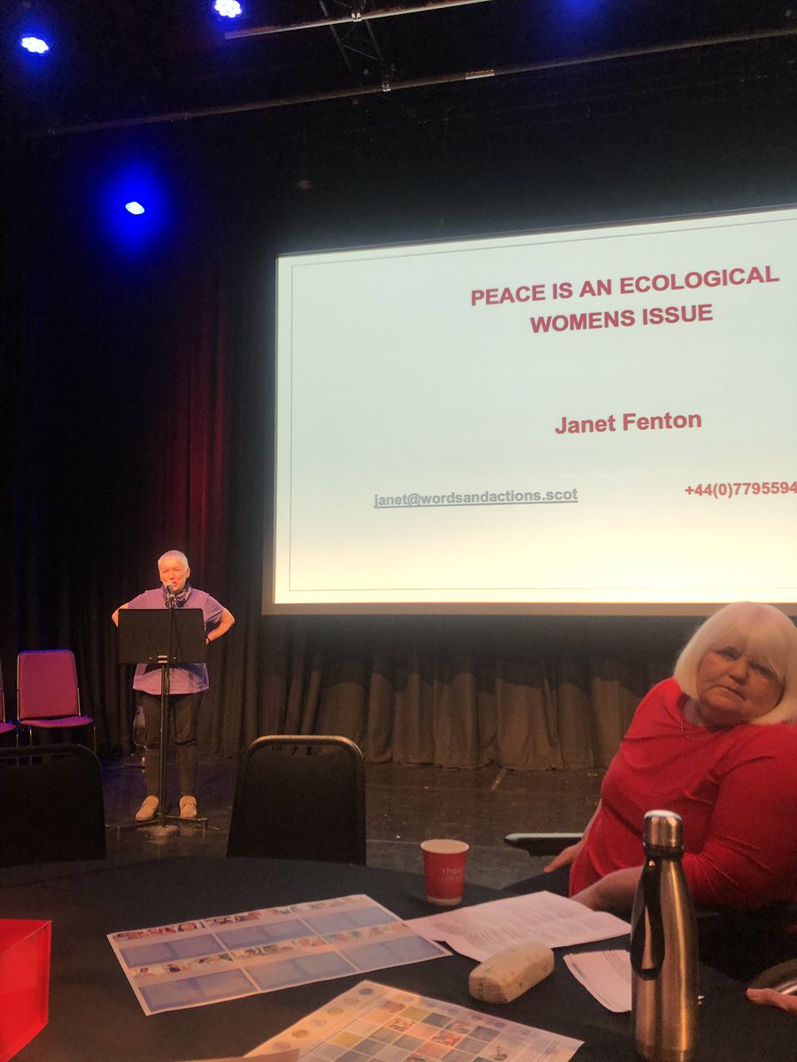 PerthWOW's tweet photo. Passionate discussion with @Janetfenton vice chair of Scottish CND.
Scottish Campaign for Nuclear Disarmament work for the abolition of all nuclear weapons in Britain as a step toward the global elimination of these weapons of mass destruction.  🌎☮️ https://t.co/GU21BKhUWF