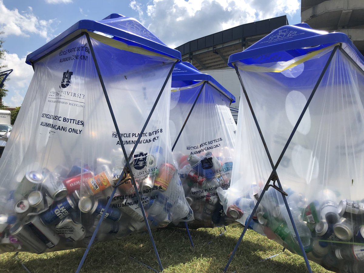 On #GreenSportsDay ♻️ we are committed to #PlayForTheNextGen by wasting less and recycling more on game day and every day! #WarEagle #greensports <a href="/sportsalliance/">Green Sports Alliance</a>