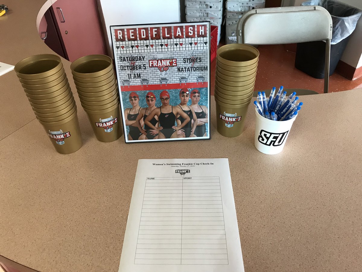 SFU_SADAS_FLI's tweet photo. We are underway with check-in for the @RedFlashSwim #FrankieCup Meet! Still time to #PackTheNat and cheer on your #FlashFam! It’s also #SeniorDay and their only home meet of the season! https://t.co/iRc7ZODlex