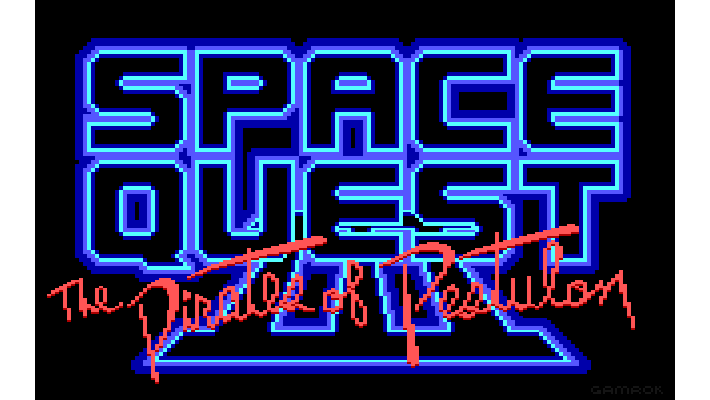 Gamrok's tweet photo. Just for fun, I've drawn an AGI version of the title screen of Space Quest III
"Pirates of Pestulon" was particularly difficult to draw because pixels must be "flat" (2 x 1), but I'm pretty satisfied with the result.
#SpaceQuestIII #SQIII #SierraOnLine #Retrogaming #PixelArt https://t.co/6KtjvPC4gP