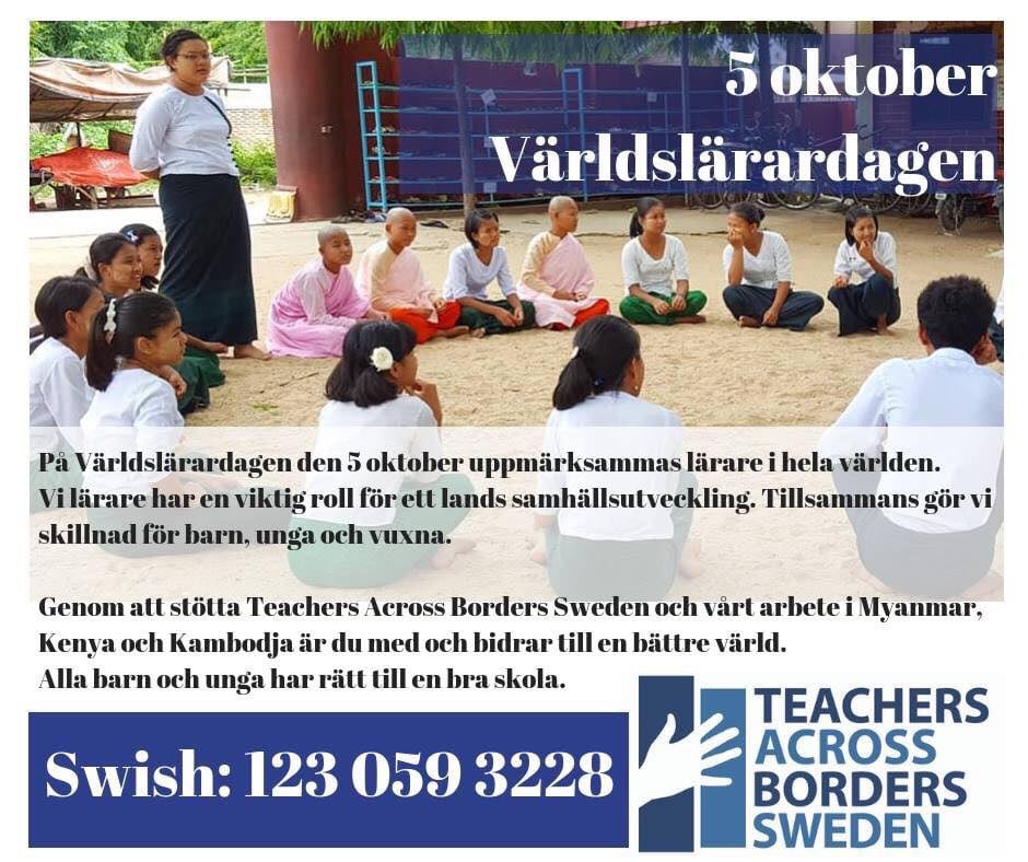 I dag är det Världslärardagen! En dag att uppmärksamma alla lärare över hela världen som med mycket olika förutsättningar och under mycket olika förhållanden utbildar barn och unga. <a href="/TABSweden/">TAB Sweden</a> drar sitt strå till stacken! #lärarelärlärare
