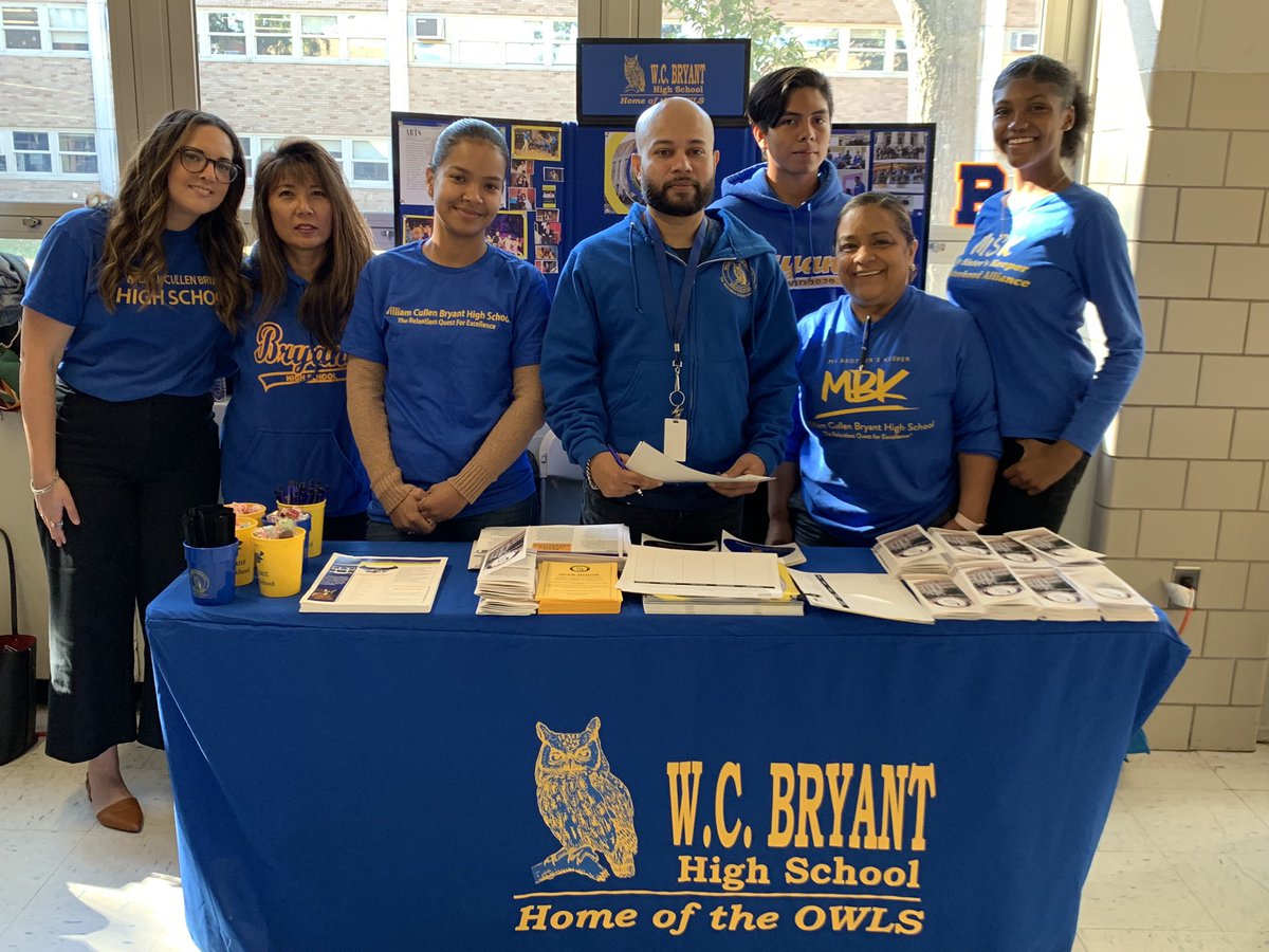 WCBryantHSLIC's tweet photo. Stop by and see Bryant representatives at the Queens High School Fair today and tomorrow! Speak to our students, faculty, and guidance counselors and learn more about LIC’s William Cullen Bryant High School and all we have to offer! #BryantPride #GoOwls #NYCDOE https://t.co/2qLtIYPkj9