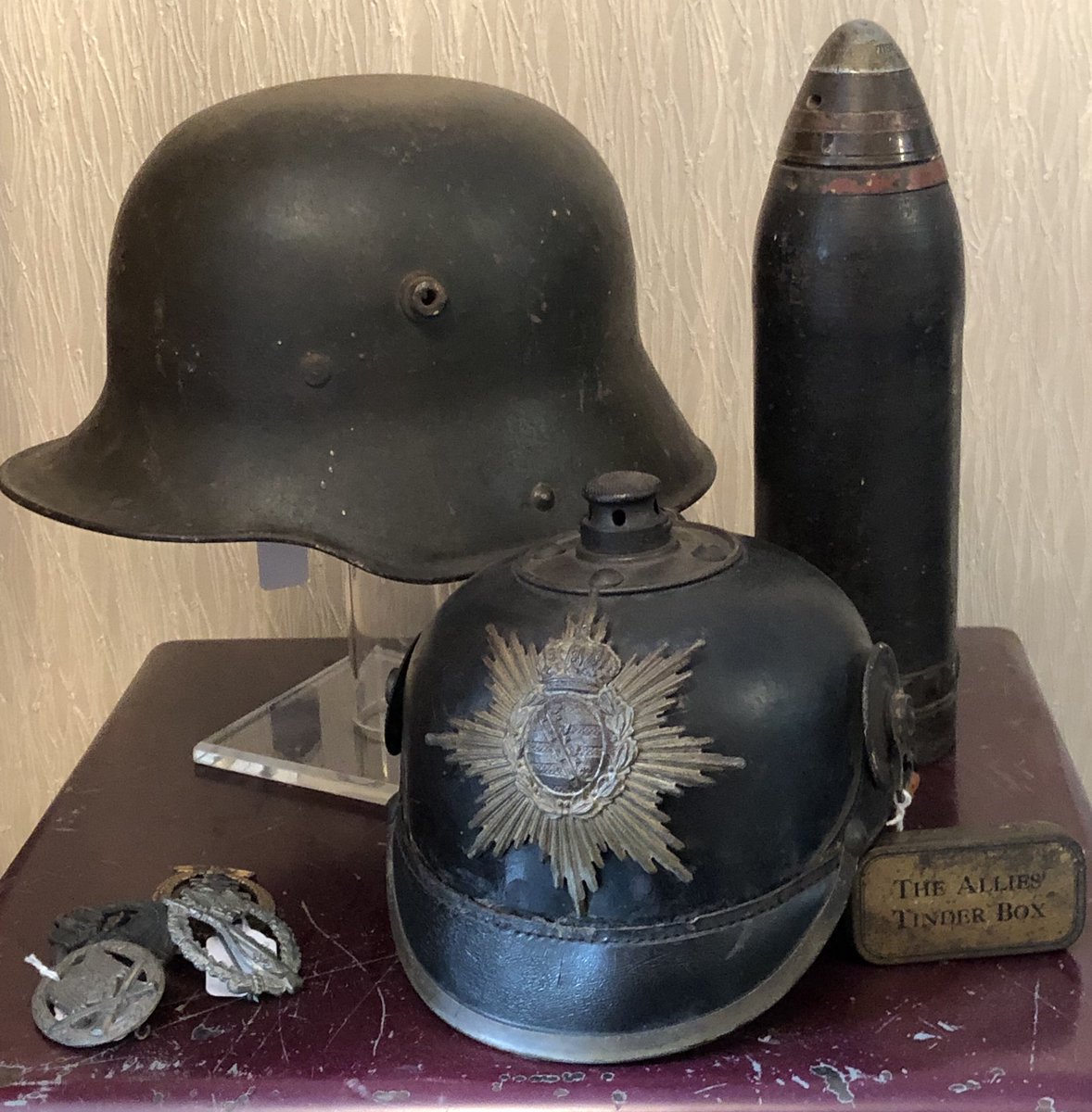 militariafair's tweet photo. Bit of last minute packing , a few more new bits for the  #Thetford #Militaria Fair tomorrow (6th Oct). Please retweet #stahlhelm #wwihelmet #wwigerman #ordnance @NorfolkFairs @About_Thetford @jimbo38 @JamesoftheGlens @Taff_Gillingham https://t.co/B0LDIINVpR