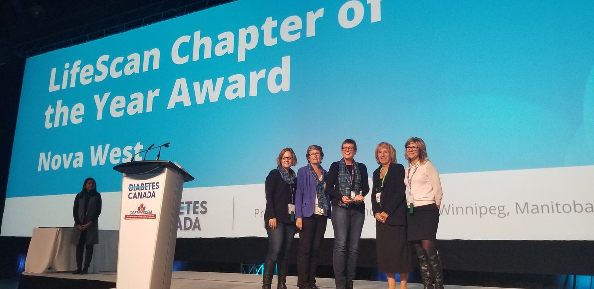 JakeAReid's tweet photo. Presented at the 2019 @DiabetesCanada @CSEM_SCEM Professional Conference in Winnipeg: The prestigious Diabetes Professional Chapter of the Year Award to Nova West @HealthNS @nshealth #DCAN19 #CSEM2019 https://t.co/7Bs5osBq0U