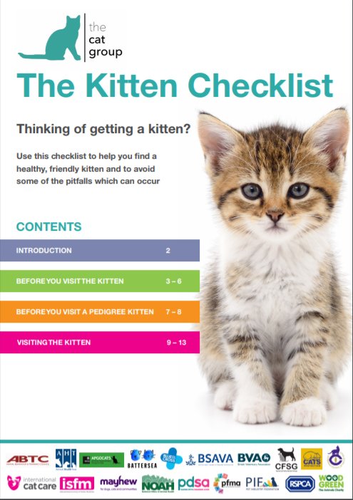 redaguessoumdvm's tweet photo. Vets and #vetnurses- have you seen the #KittenChecklist? Recommend this excellent free resource to help clients pick out a healthy, friendly and well-socialised pet #CatsofTwitter https://t.co/HeE339j7cZ https://t.co/UKAQ99rXdL https://t.co/vrBa7zzZzt