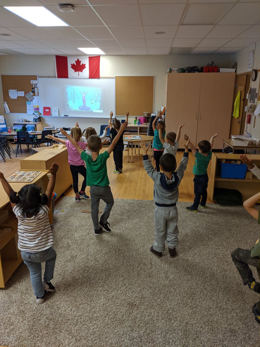 With all the rain this week we were forced to get active inside. @CosmicKidsYoga #thanksjamie