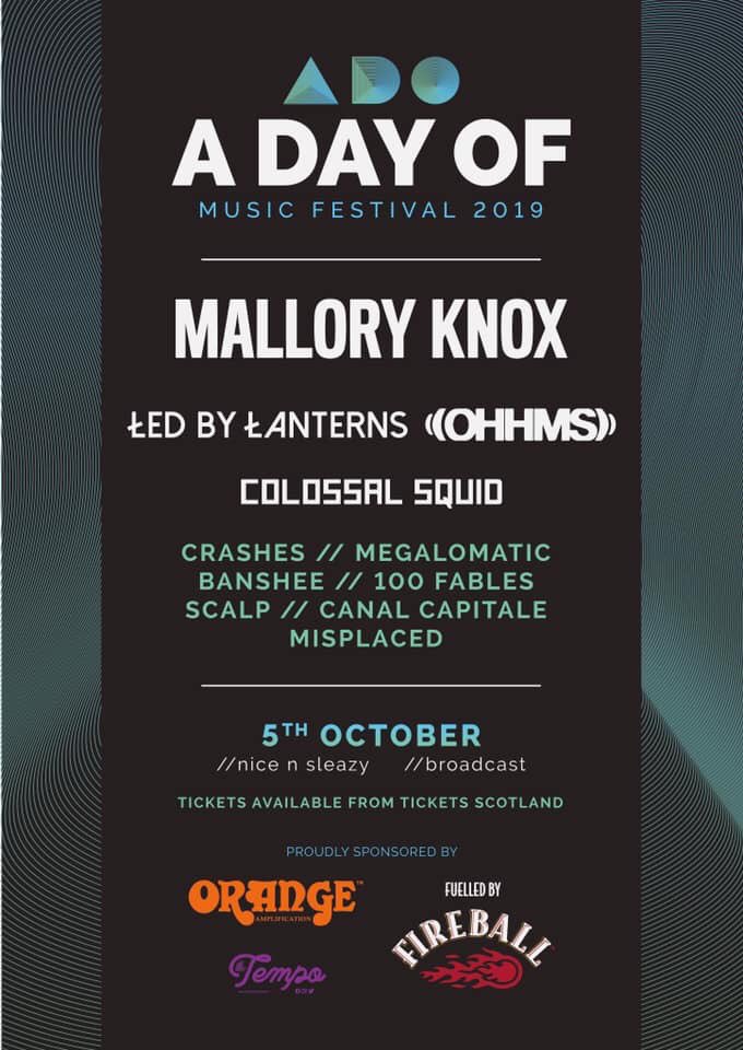 PeterCarroll10's tweet photo. Today, I will be going to @ADayOfFestival in Glasgow. Eleven bands, none of which Iโve seen before, across two venues, with no clashes. For ยฃ20!! Bring that on! Particularly looking forward to seeing @LedByLanterns @MalloryKnoxband and @OHHMStheband #SupportNewMusic #GoToTheGigs https://t.co/1GJWJ1gjDt