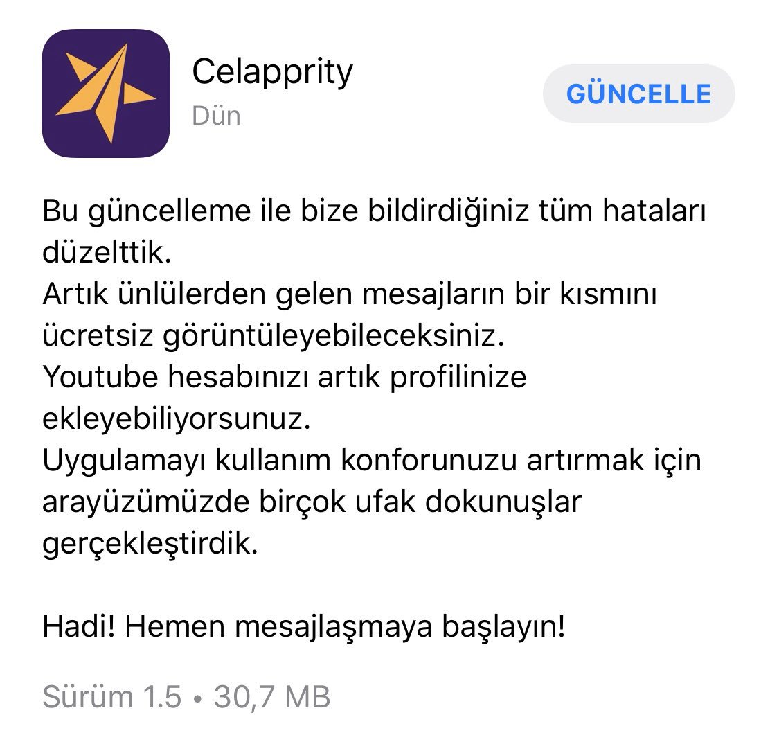 celapprity's tweet image. Güncelleme geldi ❤️