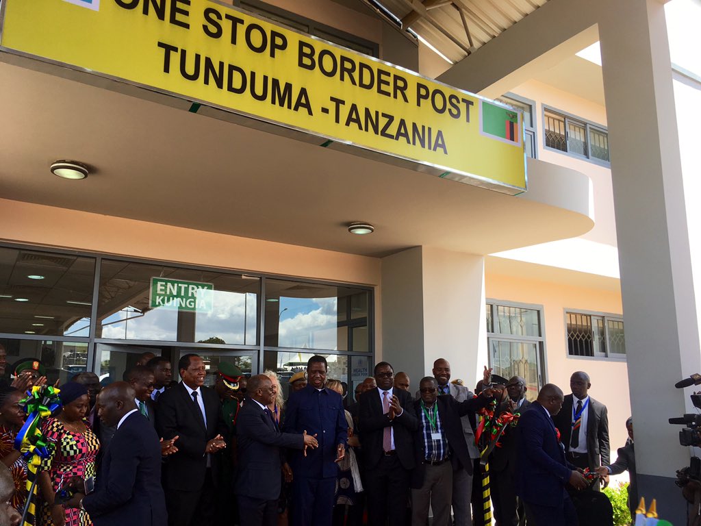 TradeMarkAfrica's tweet photo. H.E @MagufuliJP together with his counterpart H.E. @EdgarCLungu launch the #Tunduma #OSBP https://t.co/SN4CXq27N9