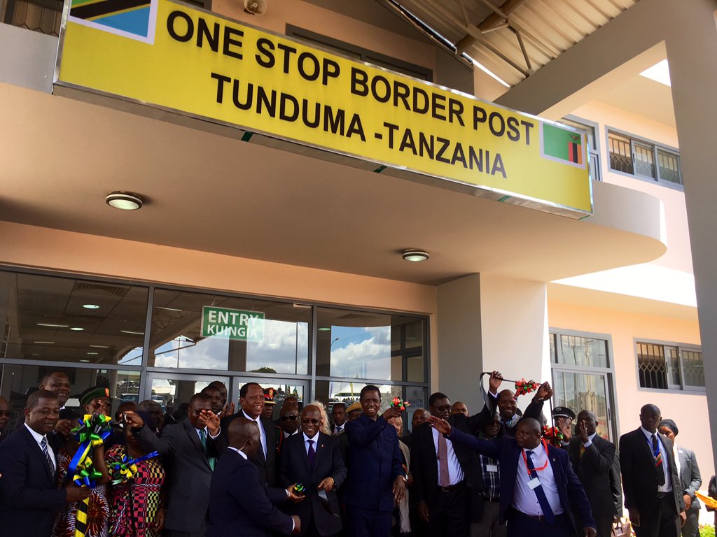 TradeMarkAfrica's tweet photo. H.E @MagufuliJP together with his counterpart H.E. @EdgarCLungu launch the #Tunduma #OSBP https://t.co/SN4CXq27N9