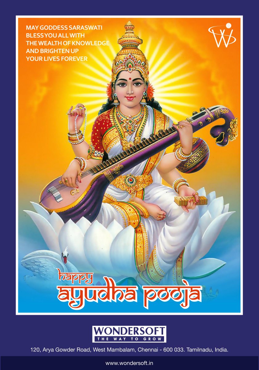 Wondersoft_POS's tweet photo. Happy Saraswati Pooja 2019 !!

#Dussehra #Dussehra2019 #saraswathipooja #God #festival https://t.co/NRDGgKfQUh