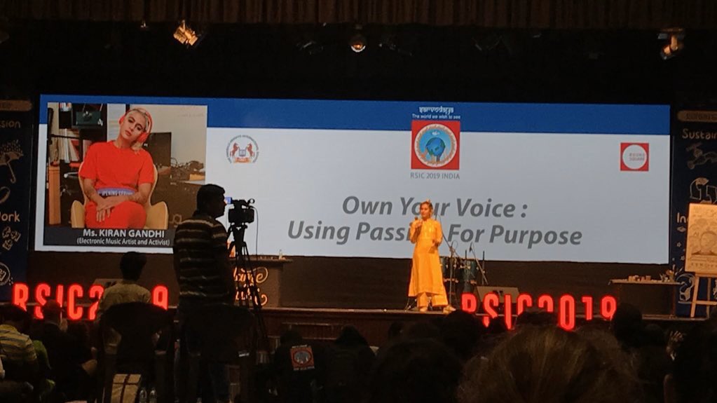 AMKeeLCS's tweet photo. Kiran Gandhi - I helped my parents on the journey of understanding: If Iโm happy, I will be successful. #RSIC2019 https://t.co/pksLCEzaH9