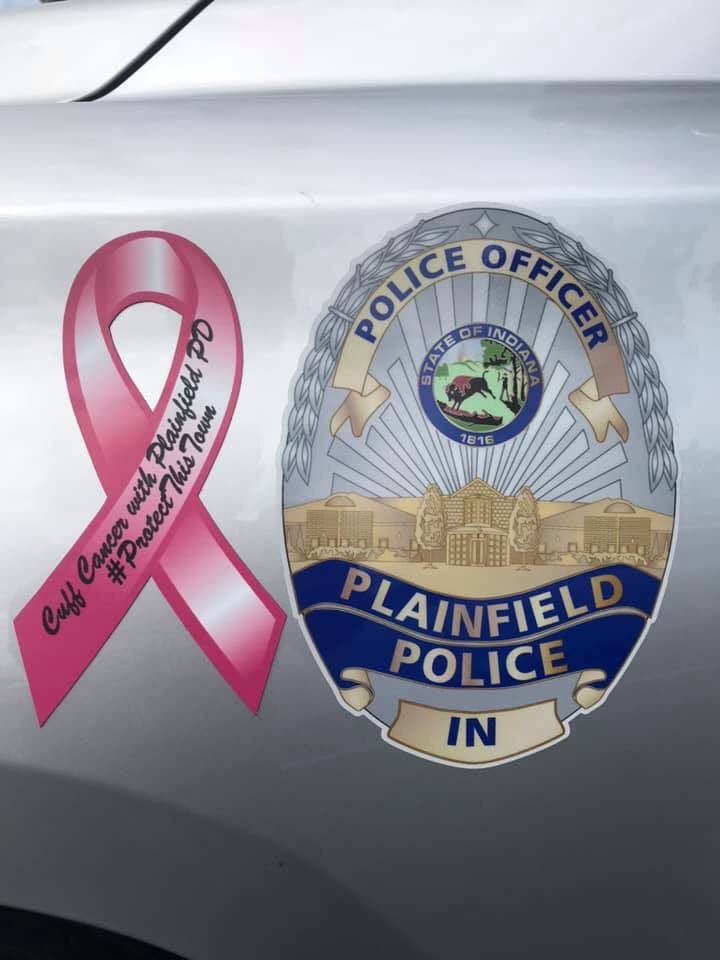 PlainfieldPD's tweet photo. PPD’s #CuffCancer fundraising campaign is on! Stop by the PPD during regular business hours M-F 9-430p to get your #CuffCancer breast cancer awareness ribbon magnet to support the American Cancer Society and #JackMoonStrong window cling. Each item is $5. #CuffCancer https://t.co/houCM8IOBg