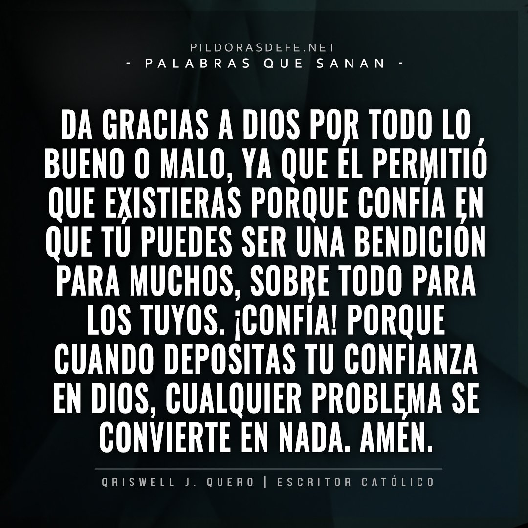 Pildorasdefe בטוויטר Confia Porque Cuando Depositas Tu Confianza En Dios Cualquier Problema Se Convierte En Nada Oracion Confianza Felicidad Fe Dios Pildorasdefe Zonaemocional Donandoelamor Espiritualidad Inspiracion Respeto Pildorasdefe בטוויטר Confia Porque Cuando Depositas Tu Confianza En Dios Cualquier Problema Se Convierte En Nada Oracion Confianza Felicidad Fe Dios Pildorasdefe Zonaemocional Donandoelamor Espiritualidad Inspiracion Respeto