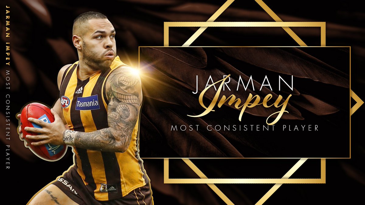 HawthornFC's tweet image. His best season yet. 🙌

Congratulations to Jarman Impey who is our 2019 Most Consistent Player. 

#PCM2019